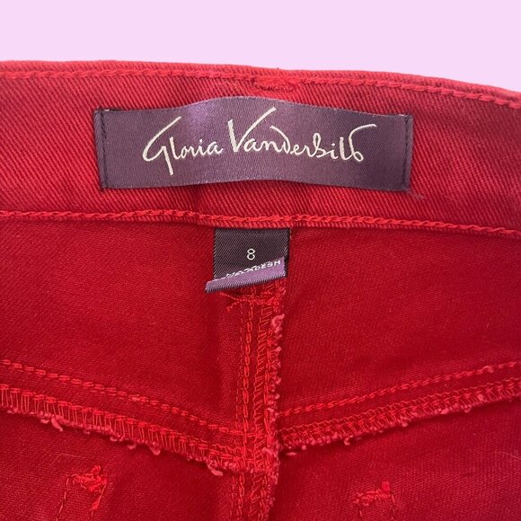 Gloria Vanderbilt Jeans Womens 8 Red Amanda Stretch Classic Rise Tapered Leg - Picture 12 of 14